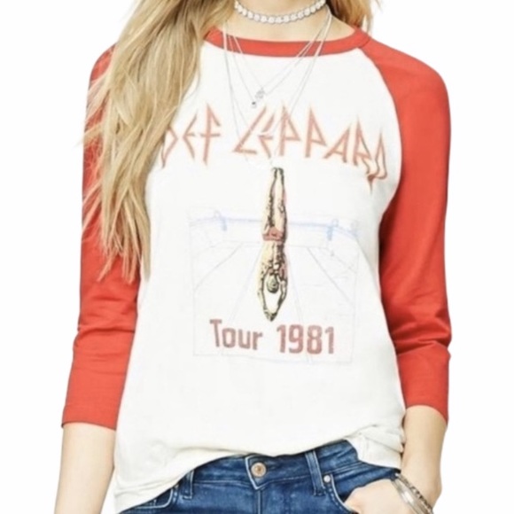 Def Leppard Tops - Def Leppard 1981 Tour Vintage Baseball Tee